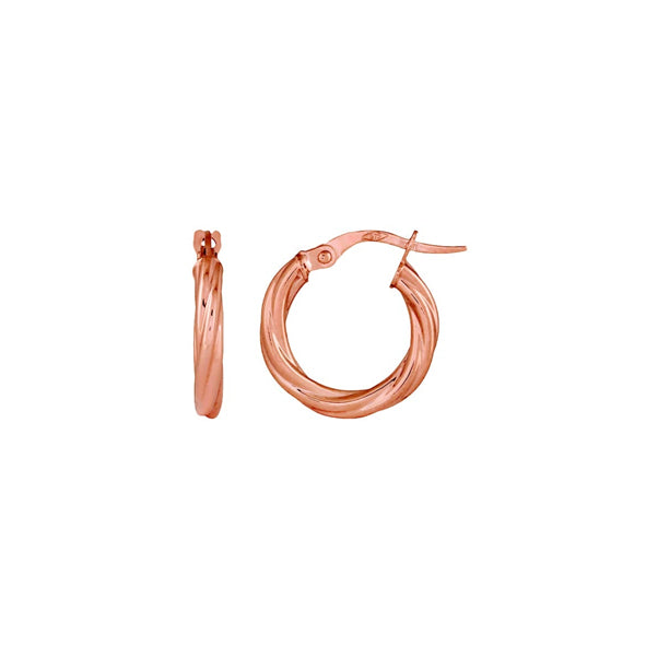 Rose gold twisted hoop on sale earrings