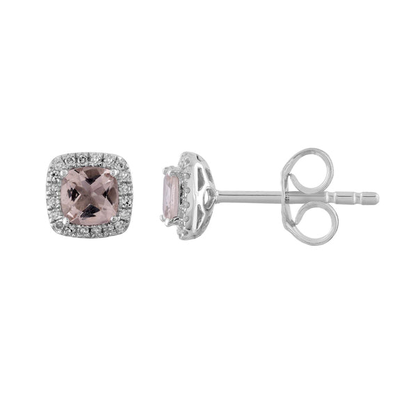 Cushion cut sale morganite earrings