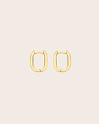 9ct Yellow Gold Oval 1.8mm 'Huggie' Hoop Earrings