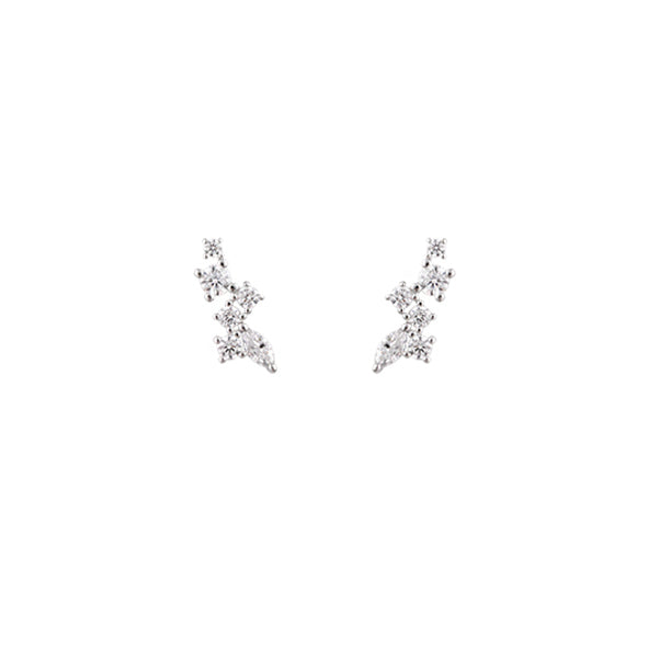 BIANC - Sterling Silver Cubic Zirconia 'Shimmer' Stud Earrings