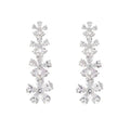 BIANC - Sterling Silver Cubic Zirconia 'Atom' Flower Drop Earrings