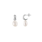 BIANC - Sterling Silver & Freshwater Pearl 'Water' Stud Earrings