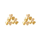 BIANC - Sterling Silver Yellow Gold Plated Cubic Zirconia 'Stellar' Stud Earrings