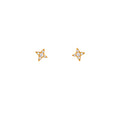 BIANC - Sterling Silver Yellow Gold Plated Cubic Zirconia 'Shine' Stud Earrings