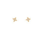 BIANC - Sterling Silver Yellow Gold Plated Cubic Zirconia 'Shine' Stud Earrings