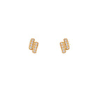 BIANC - Sterling Silver Yellow Gold Plated Cubic Zirconia 'Lumi' Stud Earrings
