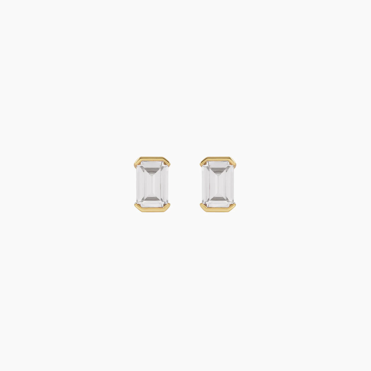 BIANC - Sterling Silver & Yellow Gold Plate Cubic Zirconia 'Galaxy' Stud Earrings