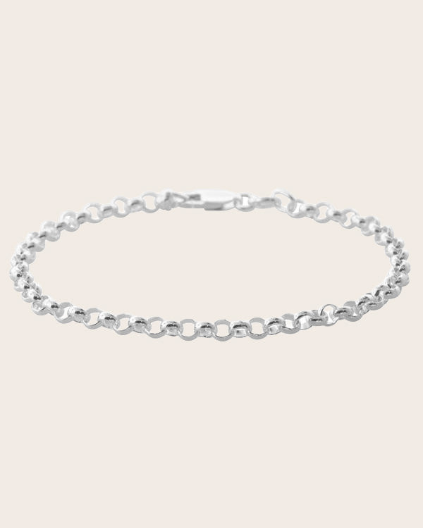 Sterling Silver BO3 Oval Belcher Bracelet