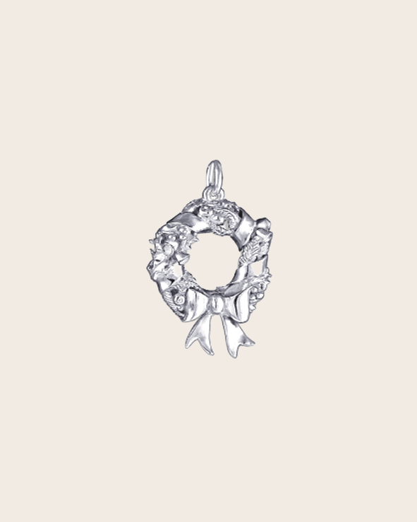 Sterling Silver Christmas Wreath Charm
