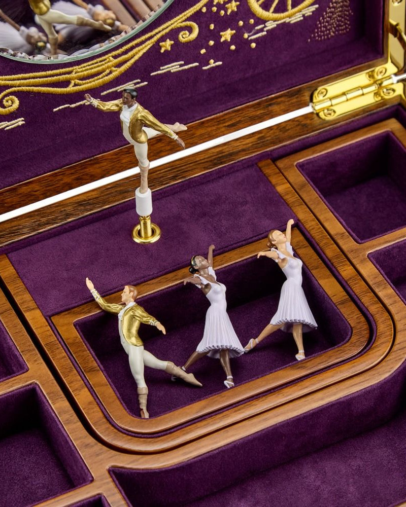 WOLF - Cinderella Walnut Musical Ballet Jewellery Box