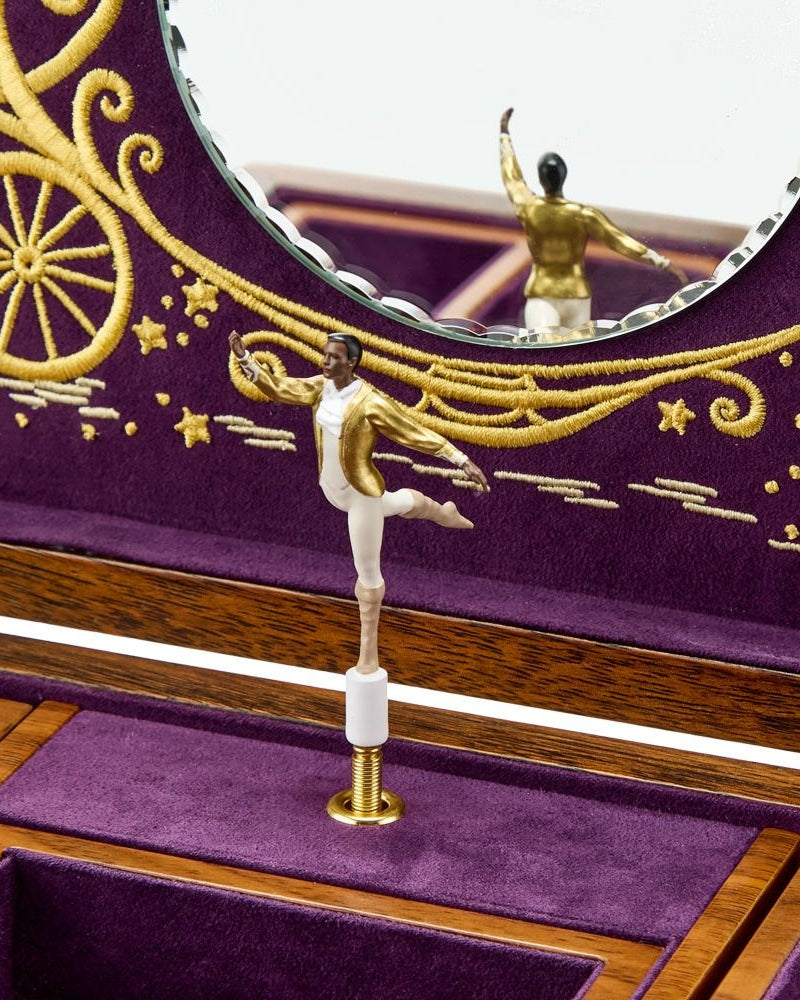 WOLF - Cinderella Walnut Musical Ballet Jewellery Box