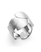 Sterling Silver Multi Leaf Textured Band
