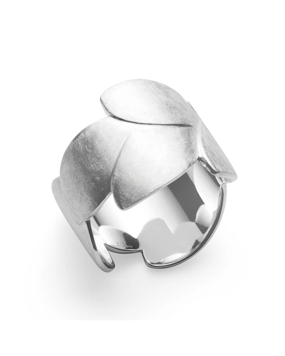 Sterling Silver Multi Leaf Textured Band