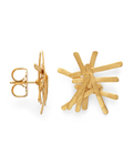 Sterling Silver Yellow Gold Plated Mikado Stud Earrings