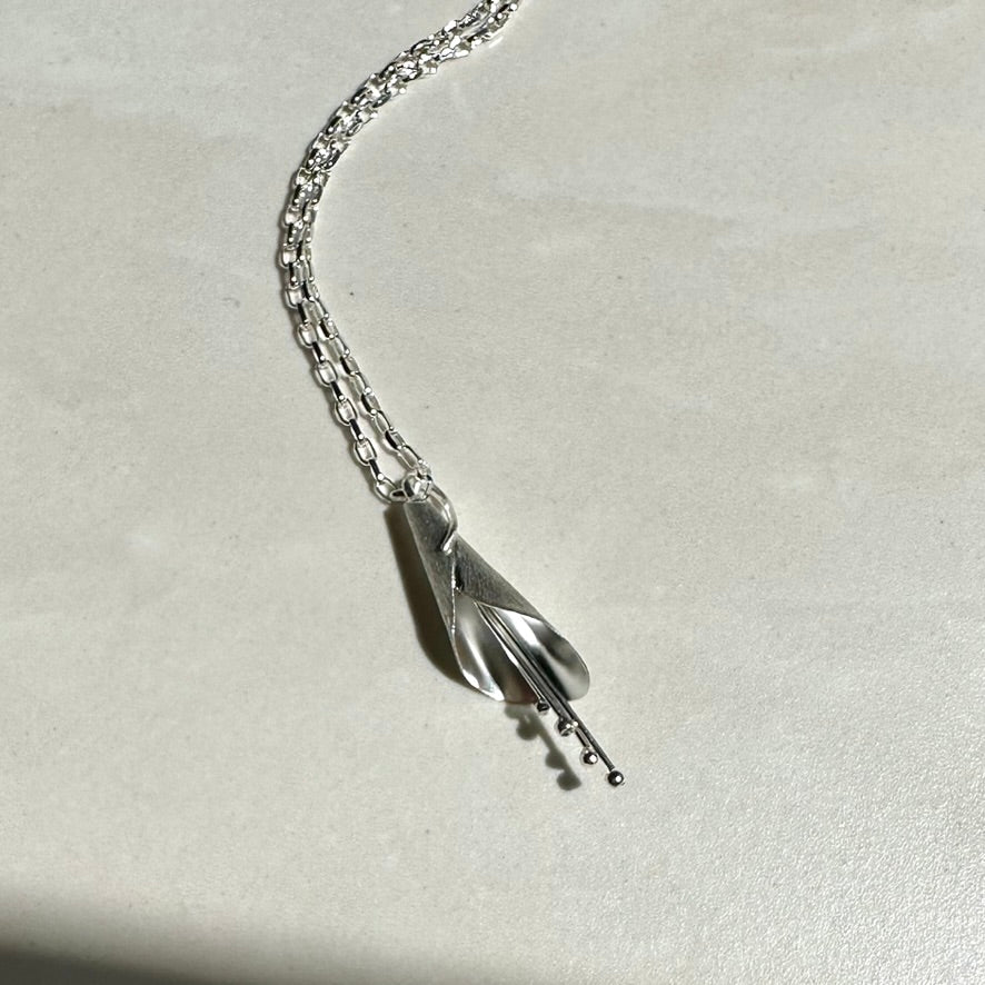 Sterling Silver Brushed Finish Kowhai Flower Pendant
