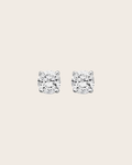 Sterling Silver White 4mm Cubic Zirconia Stud Earrings
