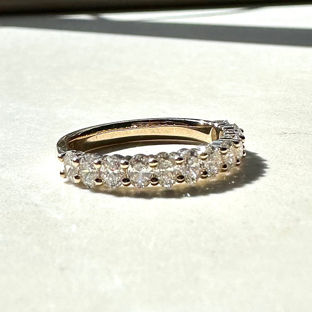 9ct Yellow Gold Oval Diamond Claw Set Ring