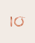 9ct Rose Gold Twisted Hoop Earrings