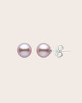 Sterling Silver & Natural Pink Freshwater 6mm Button Pearl Stud Earrings