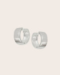 Sterling Silver 6mm Flat 'Huggie' Hoop Earrings