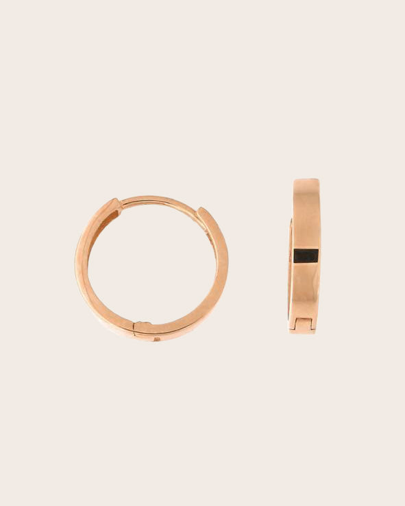 9ct Rose Gold 'Huggie' Hoop Earrings