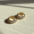 9ct Yellow Gold Pave Set Lab Grown Diamond Huggie Earrings