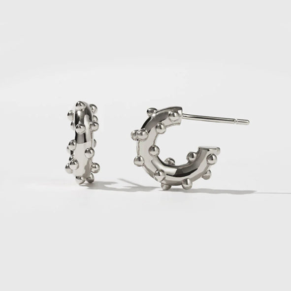 MEADOWLARK - Sterling Silver Small Anemone Hoop Earrings