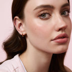 BIANC - Sterling Silver Yellow Gold Plated 'Hex' Huggie Earrings
