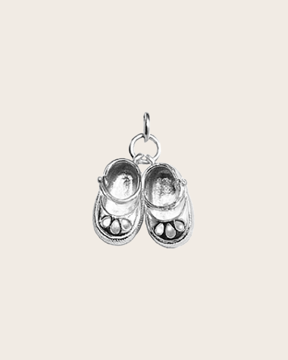 Sterling SIlver Baby Button Shoes Charm