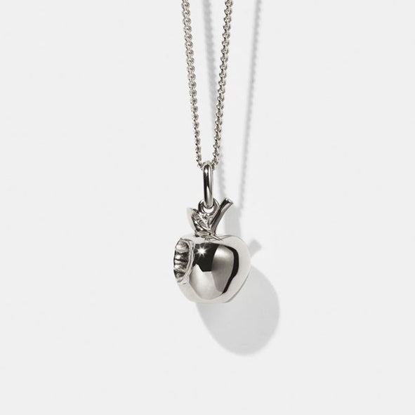 MEADOWLARK - Sterling Silver Bitten Apple Charm Necklace