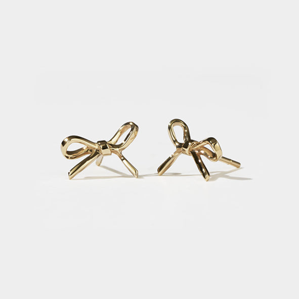 MEADOWLARK - Sterling SIlver Gold Plated Small Bow Stud Earrings