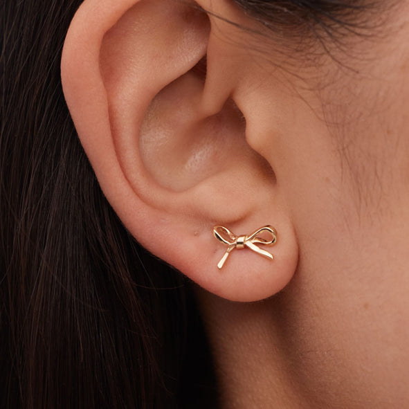 MEADOWLARK - Sterling Silver Small Bow Stud Earrings