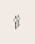 Sterling Silver Key Charm with Clover End