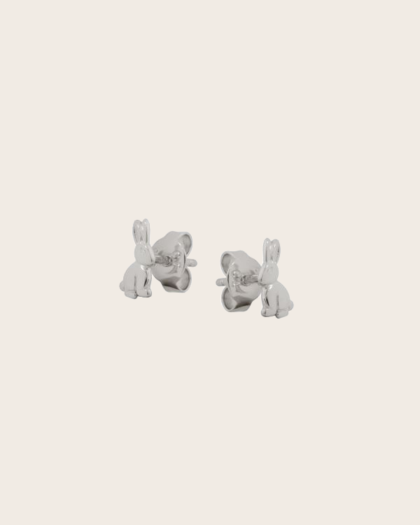 Sterling Silver Hare Stud Earrings