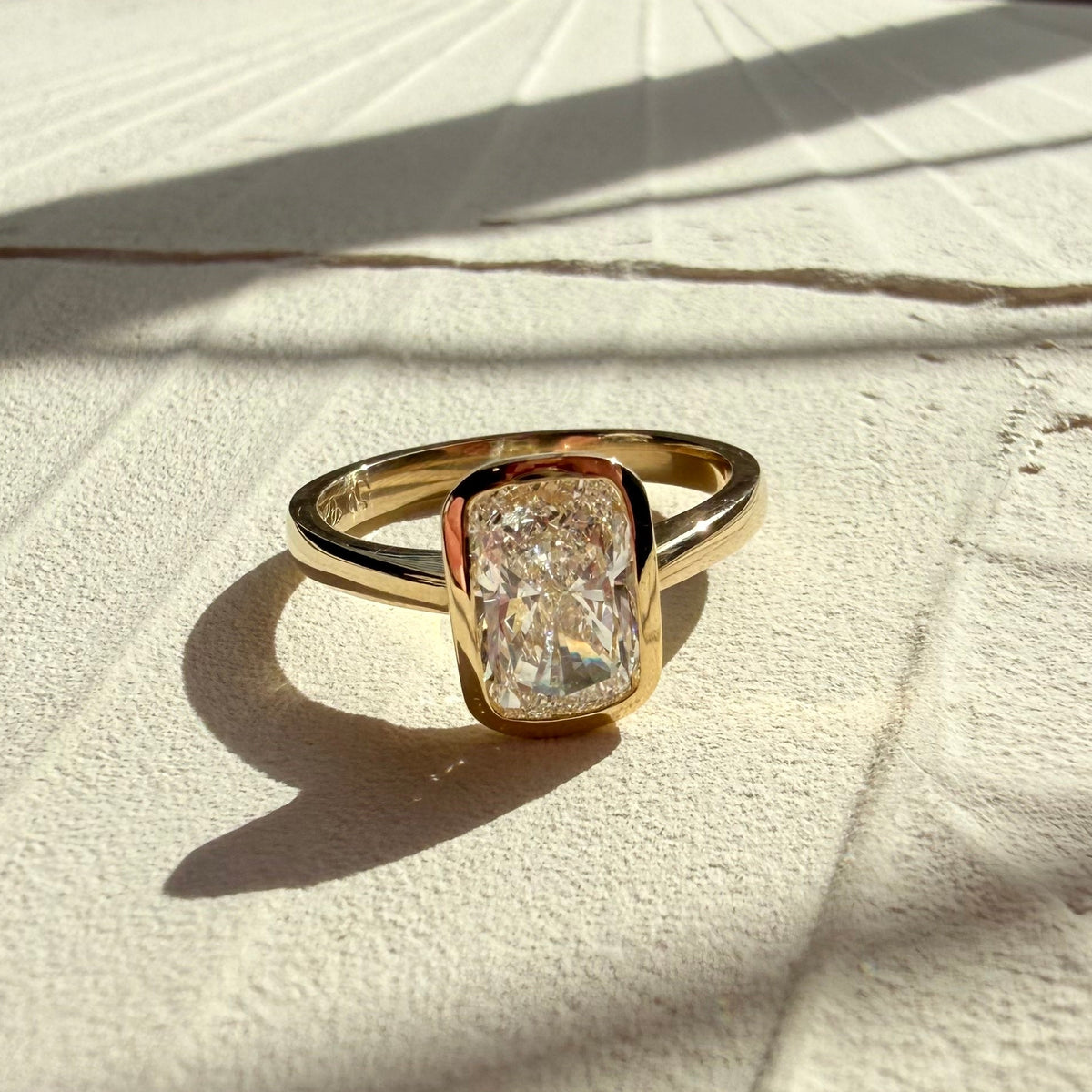 18ct Yellow Gold 2.01 carat Laboratory Grown Elongated Cushion Cut Diamond Ring
