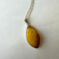 Sterling Silver Milk Amber Rubover Pendant