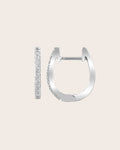 9ct White Gold 0.25ct Diamond 'Huggie' Hoop Earrings