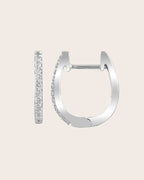 9ct White Gold 0.15ct Diamond 'Huggie' Hoop Earrings