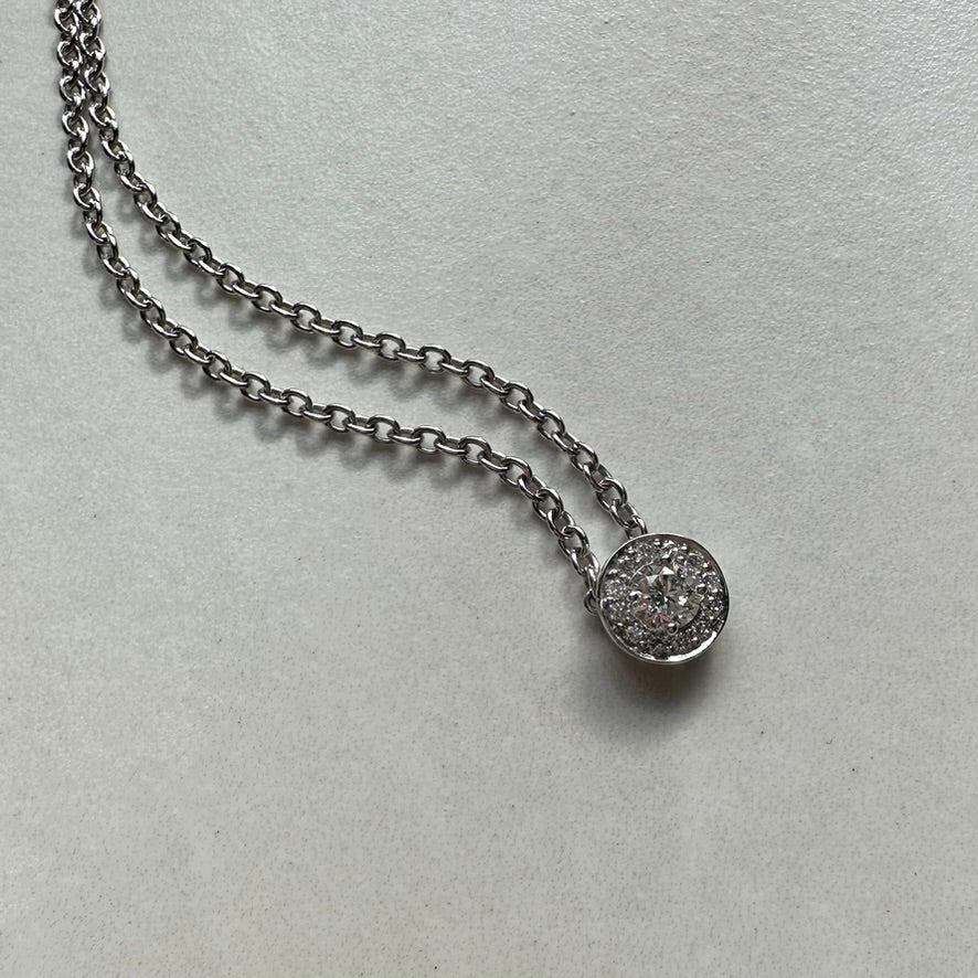 9ct White Gold 0.41 Carat Diamond Cluster Pendant