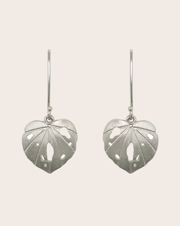 Sterling Silver Kawakawa Leaf Drop Earrings