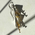 Sterling Silver & Yellow Gold Plated Brushed Kowhai Flower Drop Earrings