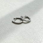 9ct White Gold 0.15ct Diamond 'Huggie' Hoop Earrings