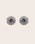 18ct White Gold Sapphire and Diamond Cluster Stud Earrings