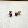 Sterling Silver Pink Tourmaline Stud Earrings