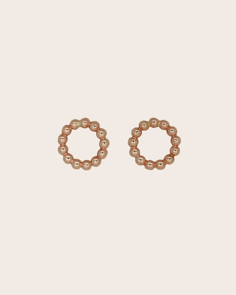 9ct Rose Gold Open Circle Bubble Stud Earrings