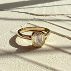 18ct Yellow Gold 1.75 carat Laboratory Grown Emerald Cut Diamond Ring