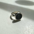 Sterling Silver - 'Fraction' Black Type Key Ring