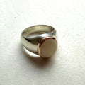 Sterling Silver & 9ct Rose Gold Milk Opal Signet Ring