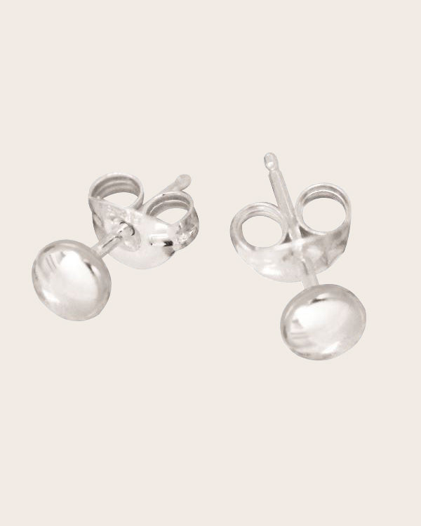 Sterling Silver 4mm Button Stud Earrings