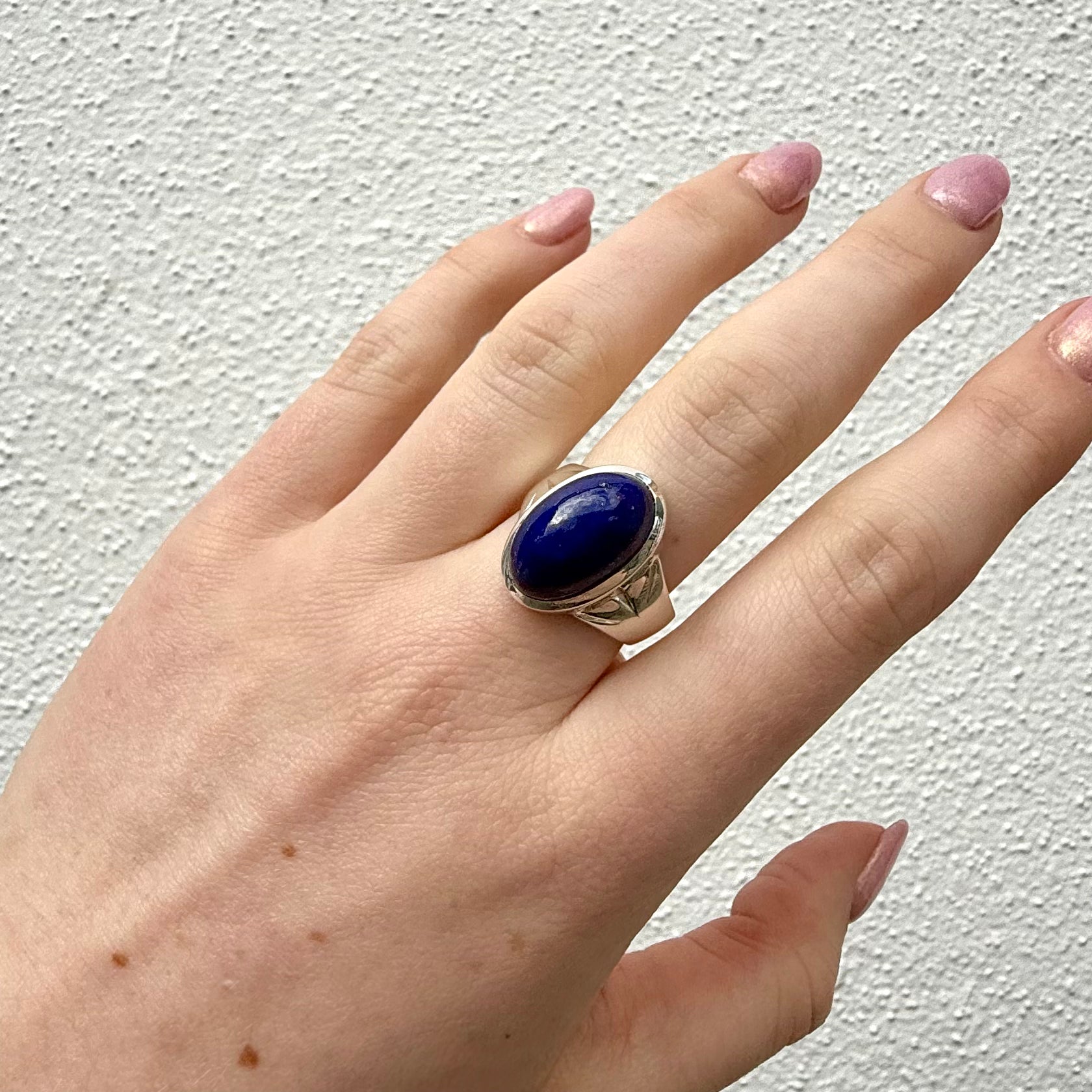 Sterling Silver Cabochon Lapis Lazuli Signet Ring